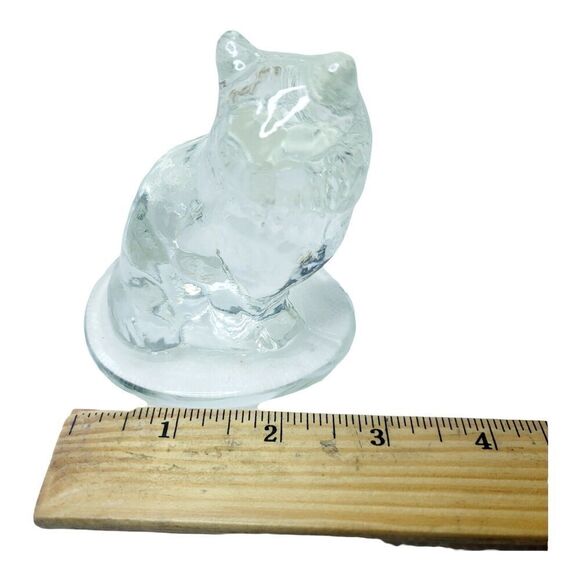 Vintage Viking Glass 1977 Clear 3.5" Cat Kitty Kitten Paperweight Figurine #7761 - Picture 9 of 9
